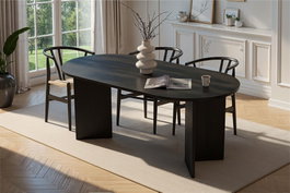 Hanah Home Sablin Mesa de Comedor Negro Madera